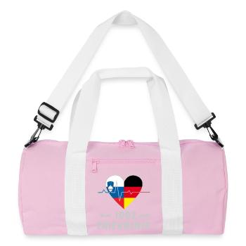 Slowenien und Deutschland 100% Freundschaft - Recycelte Duffel Bag - Rosa/Weiß - Vorne