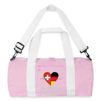 Schweiz und Deutschland 100% Freundschaft - Recycelte Duffel Bag - Rosa/Weiß - Vorne