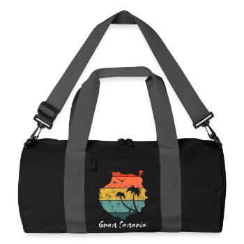 Gran Canaria carte contour Îles Canaries rétro vintage - Sac de sport recyclé - noir/gris graphite - Devant