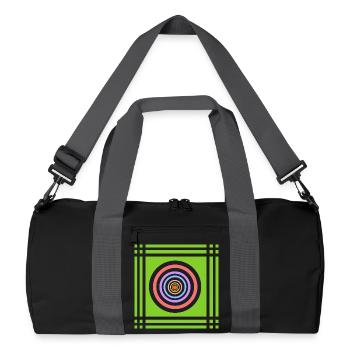 Geometric play of colours in colour - Recycled Duffel Bag - black/graphite grey - Front