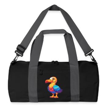 Albatross Colorful Kawaii Cartoon Character Animal - Recycled Duffel Bag - black/graphite grey - Front
