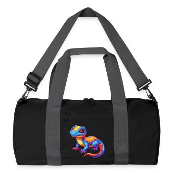 Salamander Colorful Kawaii Cartoon Character - Recycled Duffel Bag - black/graphite grey - Front
