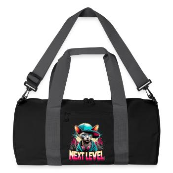 Cornish Rex Next Level Gangster Cat Gift - Recycled Duffel Bag - black/graphite grey - Front