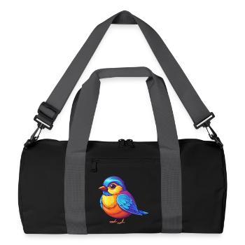 Mésange coloré Kawaii personnage de dessin animé oiseau - Sac de sport recyclé - noir/gris graphite - Devant