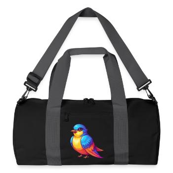 hirondelle coloré kawaii personnage de dessin animé oiseau - Sac de sport recyclé - noir/gris graphite - Devant