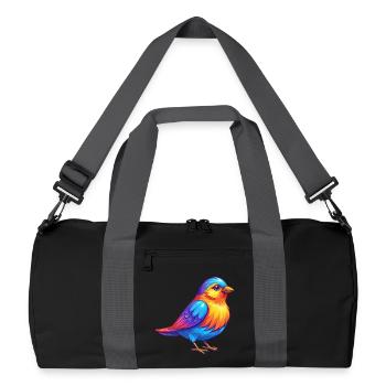 Oiseau Emberiza Personnage de dessin animé Kawaii coloré - Sac de sport recyclé - noir/gris graphite - Devant