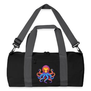 Giant Pacific Octopus Colorful Kawaii Cartoon - Recycled Duffel Bag - black/graphite grey - Front