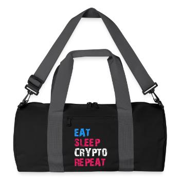EAT SLEEP CRYPTO REPEAT - Recycled Duffel Bag - black/graphite grey - Front