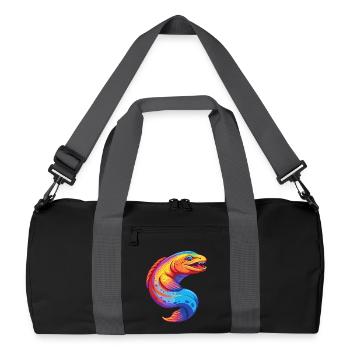 Murène Coloré Kawaii Dessin animé Animal marin - Sac de sport recyclé - noir/gris graphite - Devant