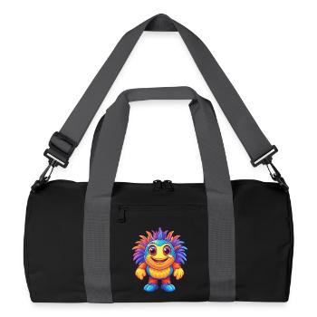 Sea Anemone Colorful Kawaii Cartoon Sea Animal - Recycled Duffel Bag - black/graphite grey - Front