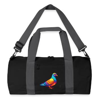 Pigeon coloré Kawaii personnage de dessin animé oiseau - Sac de sport recyclé - noir/gris graphite - Devant