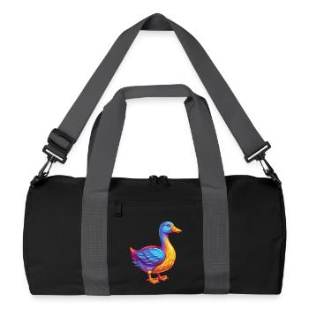 oie coloré kawaii personnage de dessin animé oiseau - Sac de sport recyclé - noir/gris graphite - Devant