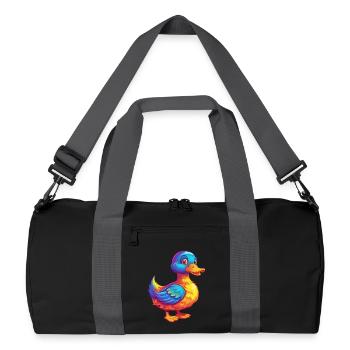 canard coloré Kawaii personnage de dessin animé oiseau - Sac de sport recyclé - noir/gris graphite - Devant