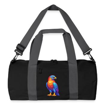 Faucon coloré Kawaii personnage de dessin animé oiseau - Sac de sport recyclé - noir/gris graphite - Devant