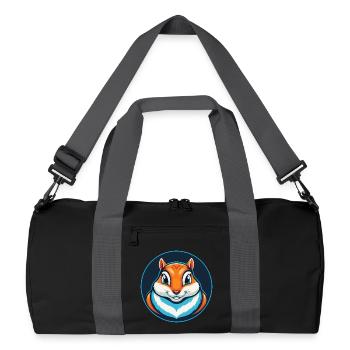Chipmunk mignon Kawaii dessin animé Animal Animal Logo - Sac de sport recyclé - noir/gris graphite - Devant