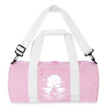 Rower Drawing - Recycled Duffel Bag - pink/white - Front