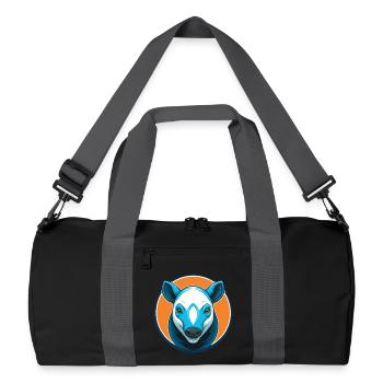 Tapir Niedliche Kawaii Cartoon Clipart Tier Haustier Logo - Recycelte Duffel Bag - Schwarz/Graphitgrau - Vorne