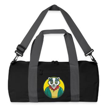 Dachs Niedliche Kawaii Cartoon Clipart Haustier Tier - Recycelte Duffel Bag - Schwarz/Graphitgrau - Vorne