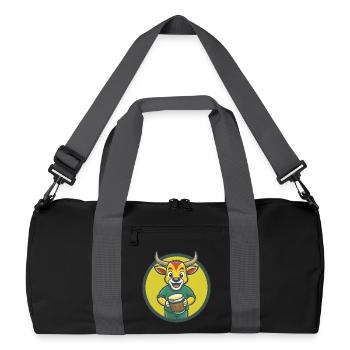 Bongo Niedliche Kawaii Cartoon Clipart Haustier Tier - Recycelte Duffel Bag - Schwarz/Graphitgrau - Vorne
