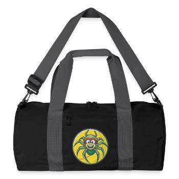 Spider Cute Kawaii Cartoon Clipart Pet Animal - Recycled Duffel Bag - black/graphite grey - Front