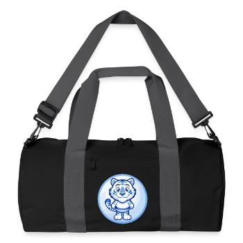 Tigre Bleu Kawaii Dessin Animé Personnage Clipart Animal de compagnie - Sac de sport recyclé - noir/gris graphite - Devant