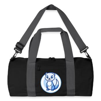 Furet Bleu Kawaii Dessin Animé Personnage Clipart Animal de compagnie - Sac de sport recyclé - noir/gris graphite - Devant