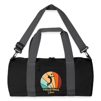 Volleyball Vintage Retro Volleyball Player - Recycled Duffel Bag - black/graphite grey - Front