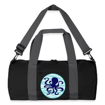 Poulpe Eau Calmar Vagues Lac Mer Maritime - Sac de sport recyclé - noir/gris graphite - Devant
