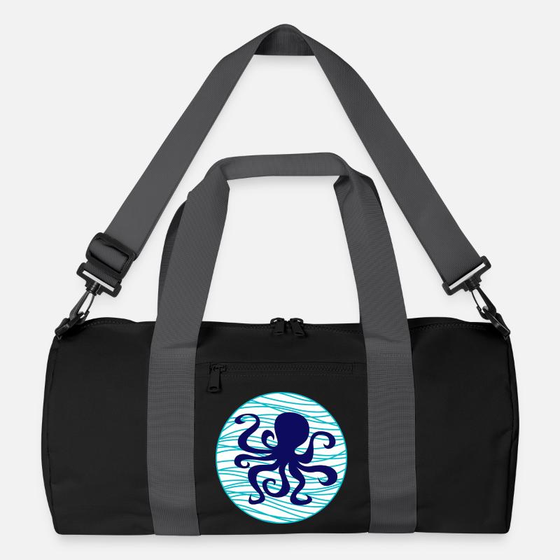 Octopus Water Squid Waves Lake Sea Maritime Recycled Duffel Bag