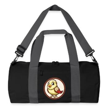 Canari oiseau coloré Kawaii dessin animé Personnage Animal de compagnie - Sac de sport recyclé - noir/gris graphite - Devant
