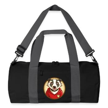 Dachs Bunte Kawaii Cartoon Figur Clipart - Recycelte Duffel Bag - Schwarz/Graphitgrau - Vorne