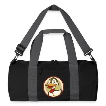 Canard Coloré Kawaii Dessin Animé Personnage Clipart Animal de compagnie - Sac de sport recyclé - noir/gris graphite - Devant