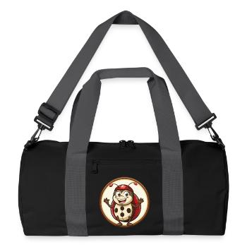 Ladybug Colorful Kawaii Cartoon Character Clipart - Recycled Duffel Bag - black/graphite grey - Front