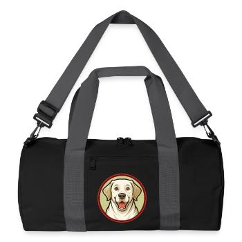 Labrador retriever chien Kawaii personnage de dessin animé - Sac de sport recyclé - noir/gris graphite - Devant