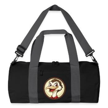 autruche coloré kawaii personnage de dessin animé clipart - Sac de sport recyclé - noir/gris graphite - Devant