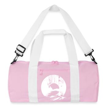 Rowing Drawing - Recycled Duffel Bag - pink/white - Front