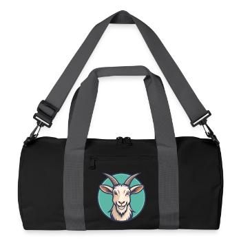 Chèvre Kawaii Dessin animé Personnage Animal Animal Visage - Sac de sport recyclé - noir/gris graphite - Devant