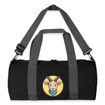 Chèvre Kawaii Dessin animé Personnage Animal Animal Visage - Sac de sport recyclé - noir/gris graphite - Devant