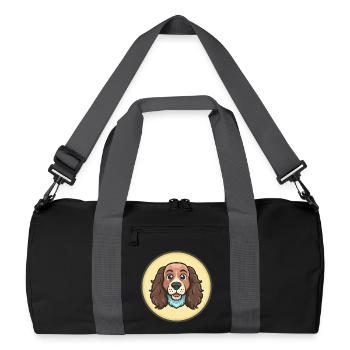 Blue Picardy Spaniel Dog Breed Cartoon Kawaii Pet - Recycled Duffel Bag - black/graphite grey - Front