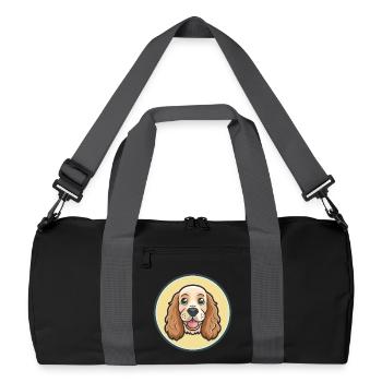 Cocker anglais Spaniel Chien Race Dessin animé Kawaii - Sac de sport recyclé - noir/gris graphite - Devant