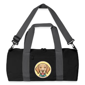 Ungarische Vizsla Hunderasse Cartoon Kawaii Clipart - Recycelte Duffel Bag - Schwarz/Graphitgrau - Vorne