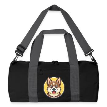 Karelo Finnish Laika Dog Breed Cartoon Kawaii Pet - Recycled Duffel Bag - black/graphite grey - Front