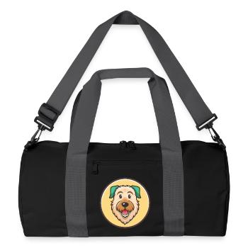 Irish Wolfhound Dog Breed Cartoon Kawaii Clipart - Recycled Duffel Bag - black/graphite grey - Front