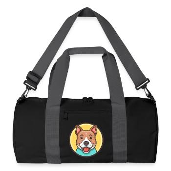 Pitbull Chien Race Dessin Animé Personnage Kawaii Clipart - Sac de sport recyclé - noir/gris graphite - Devant
