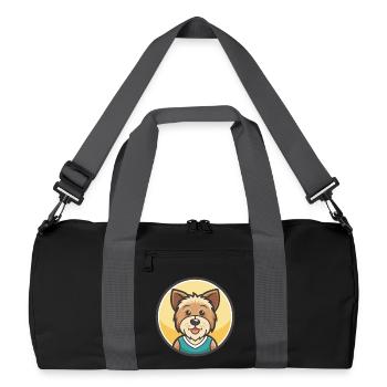 Sportlich Lucas Terrier Hunderasse Cartoon Kawaii - Recycelte Duffel Bag - Schwarz/Graphitgrau - Vorne