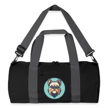 Brüsseler Griffon Hunderasse Cartoon Kawaii Clipart - Recycelte Duffel Bag - Schwarz/Graphitgrau - Vorne