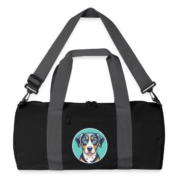 Catahoula Cur Dog Breed Cartoon Kawaii Clipart Pet - Recycled Duffel Bag - black/graphite grey - Front