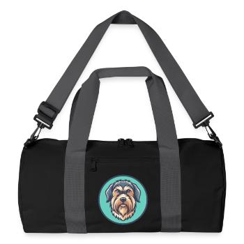 Brikett Griffon Vendeen Hunderasse Karikatur Kawaii - Recycelte Duffel Bag - Schwarz/Graphitgrau - Vorne