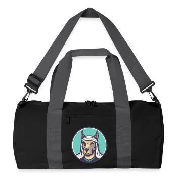 Bulle Arabischer Hund Rasse Karikatur Kawaii Clipart Tier - Recycelte Duffel Bag - Schwarz/Graphitgrau - Vorne