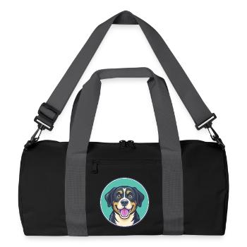 Can De Chira Dog Breed Cartoon Kawaii Clipart Pet - Recycled Duffel Bag - black/graphite grey - Front
